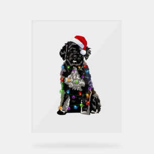 Portuguese Water Dog Christmas Lights Xmas Dog Lov Acrylic Sign