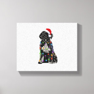 Portuguese Water Dog Christmas Lights Xmas Dog Lov Canvas Print