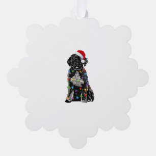 Portuguese Water Dog Christmas Lights Xmas Dog Lov Tree Decoration Card