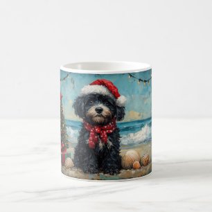 Portuguese Water Dog Christmas Vintage Beach Coffee Mug