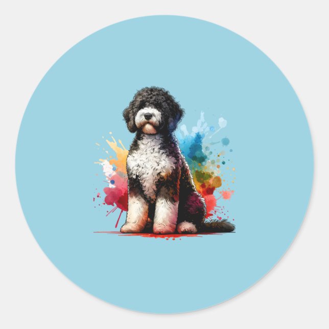 Portuguese Water Dog Classic Round Sticker (Front)