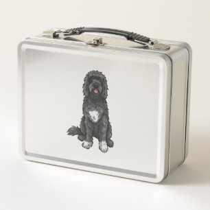 Portuguese Water Dog Cute Dog Art Metal Lunch Box