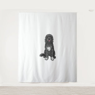 Portuguese Water Dog Cute Dog Art Tapestry