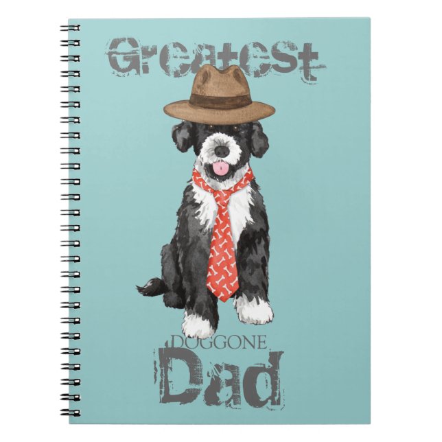 Portuguese Water Dog Dad Notebook (Front)