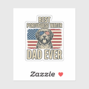 Portuguese Water Dog Dad Patriotic Vintage