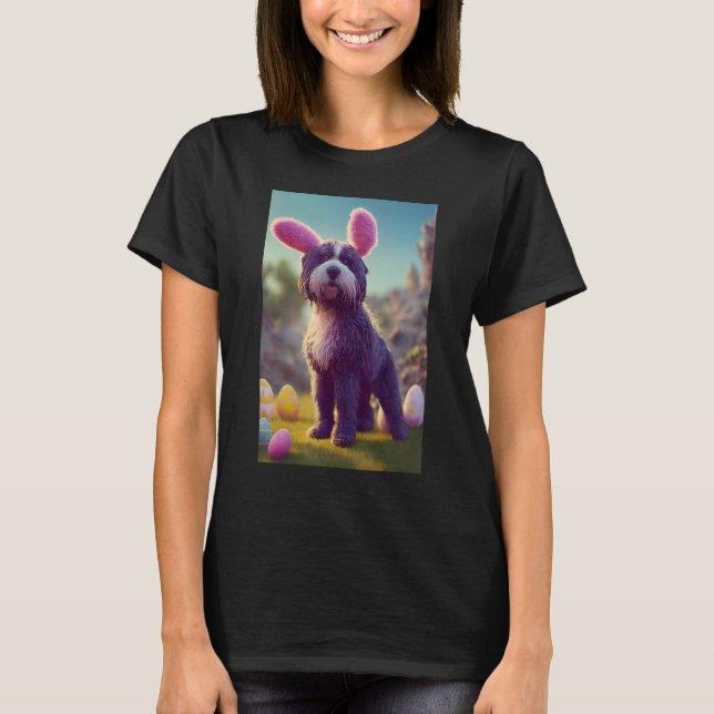 Portuguese Water Dog  Easter Egg Bunny Ears T-Shirt (Front)
