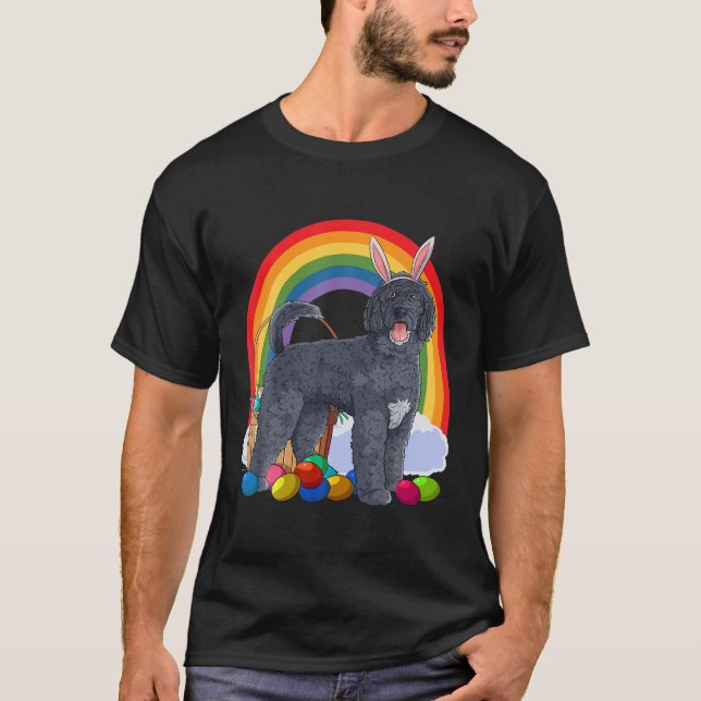 Portuguese Water Dog Easter Eggs Bunny T-Shirt (Front)