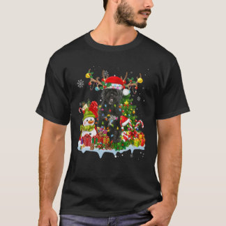 Portuguese Water Dog Hat Reindeer Christmas Lights T-Shirt