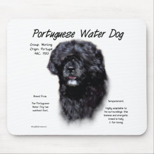 Portuguese Water Dog History Design Mouse Mat
