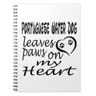Portuguese Water Dog Leaves Paw On My Heart Notebook