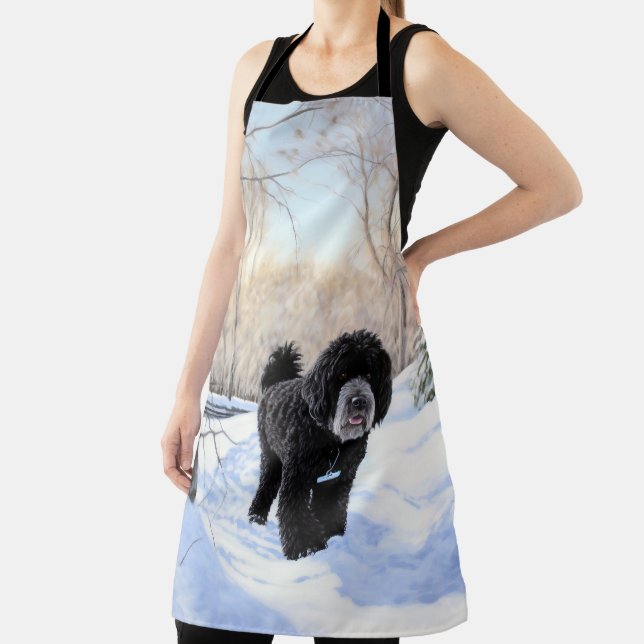 Portuguese Water Dog Let It Snow Christmas Apron (Insitu)