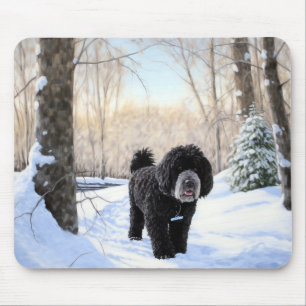 Portuguese Water Dog Let It Snow Christmas Mouse Mat