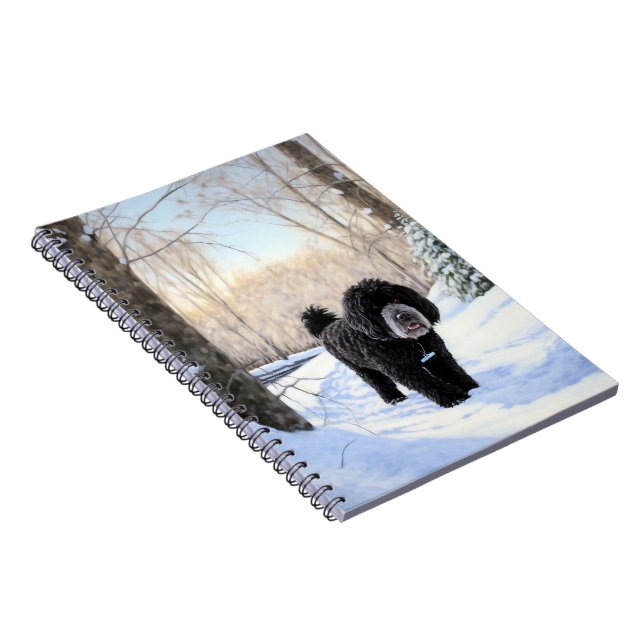 Portuguese Water Dog Let It Snow Christmas Notebook (Right Side)