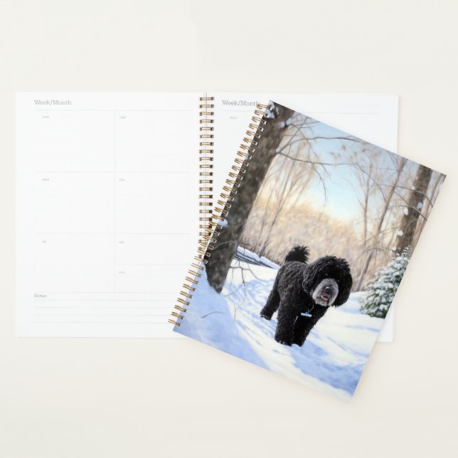 Portuguese Water Dog Let It Snow Christmas Planner (Display)
