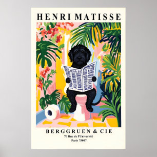 Portuguese Water Dog on a Toilet - Matisse Style Poster