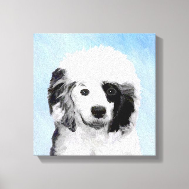 Portuguese Water Dog Painting - Original Dog Art Canvas Print (Front)