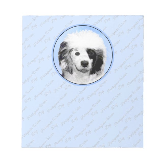 Portuguese Water Dog Painting - Original Dog Art Notepad (Front)