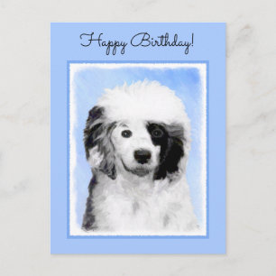 Portuguese Water Dog Painting - Original Dog Art Postcard