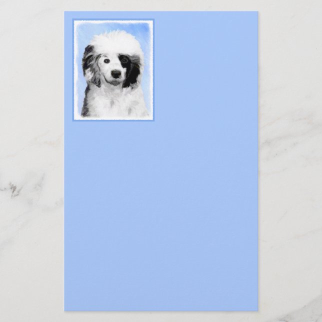 Portuguese Water Dog Painting - Original Dog Art Stationery (Front)