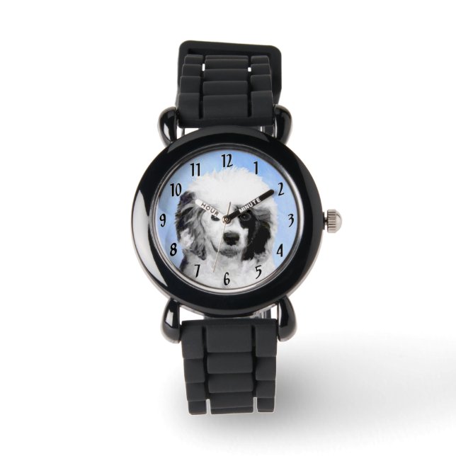 Portuguese Water Dog Painting - Original Dog Art Watch (Front)