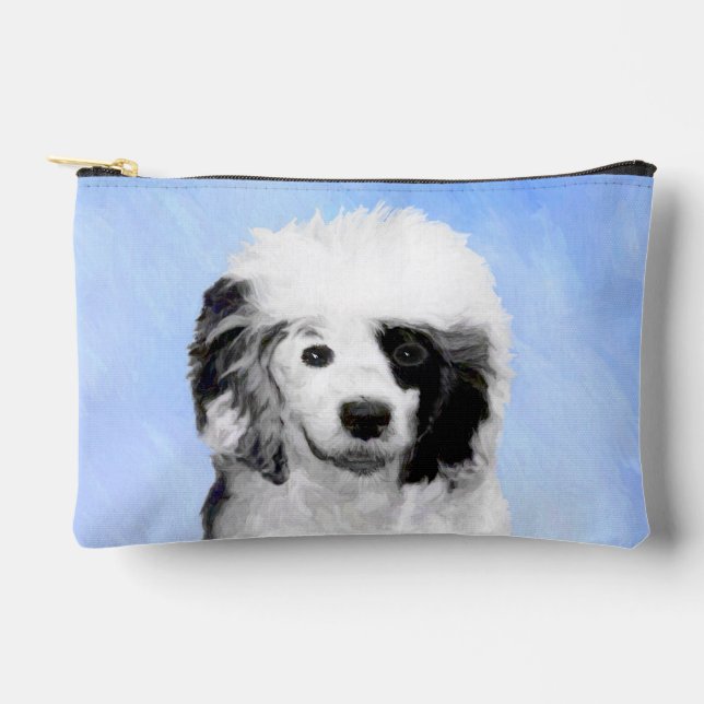 Portuguese Water Dog Painting PWD Original Dog Art Accessory Pouch (Front)