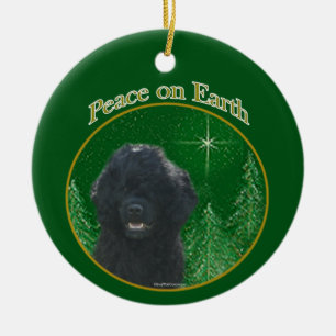 Portuguese Water Dog Peace Ceramic Tree Decoration