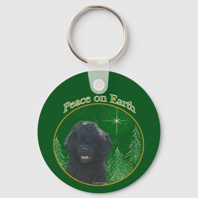 Portuguese Water Dog Peace Key Ring (Front)