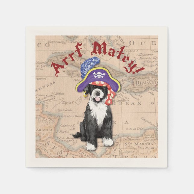Portuguese Water Dog Pirate Napkin (Front)