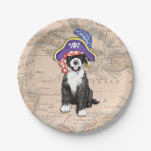 Portuguese Water Dog Pirate Paper Plate