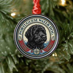 Portuguese Water Dog - Portie Metal Tree Decoration