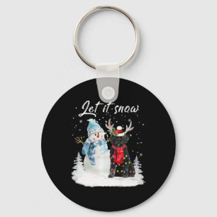 Portuguese Water Dog Santa Dog Christmas Snowman X Key Ring