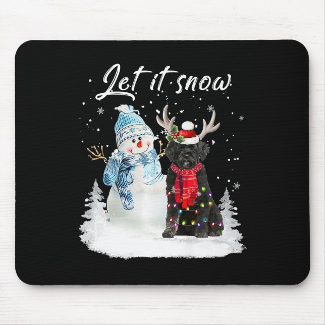 Portuguese Water Dog Santa Dog Christmas Snowman X Mouse Mat (Front)