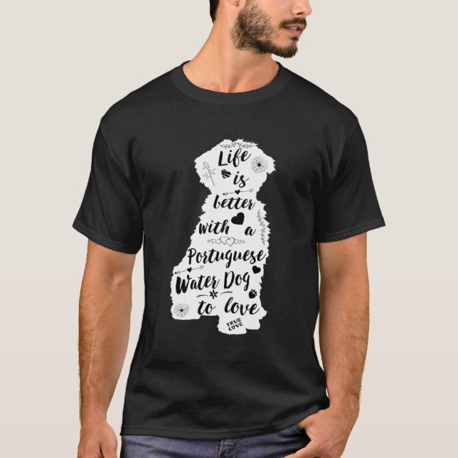 Portuguese Water Dog Shirt Design For Pwd Dog Love (Front)