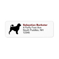 Portuguese Water Dog Silhouette Return Address