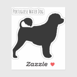 Portuguese Water Dog Silhouette Vinyl Sticker