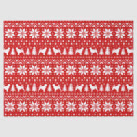 Portuguese Water Dog Silhouettes Christmas Pattern