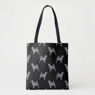 Portuguese Water Dog Silhouettes Patterned Tote Bag