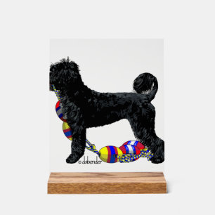 Portuguese Water Dog Standing with Float Line Acrylic Sign