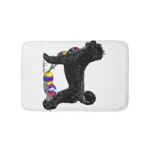 Portuguese Water Dog Standing with Float Line Bath Mat