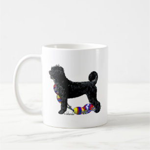 Portuguese Water Dog Standing with Float Line Coffee Mug