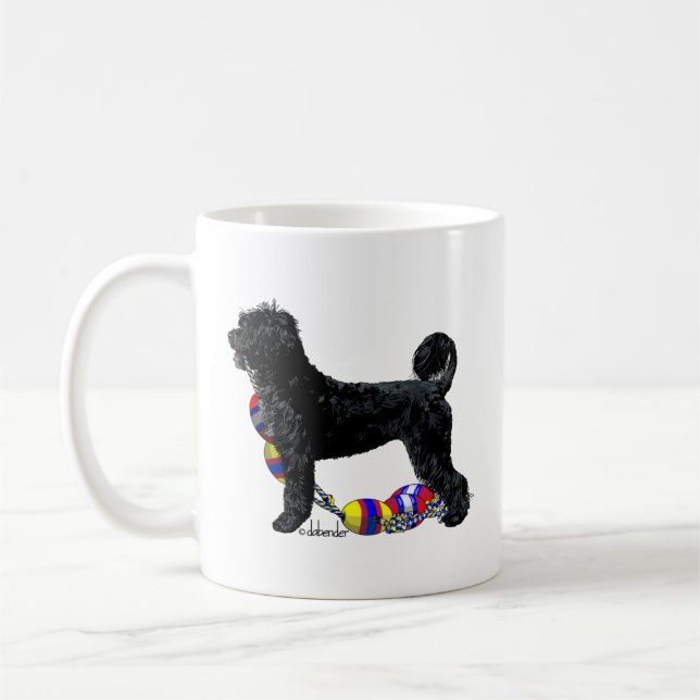 Portuguese Water Dog Standing with Float Line Coffee Mug (Left)