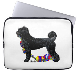 Portuguese Water Dog Standing with Float Line  Laptop Sleeve