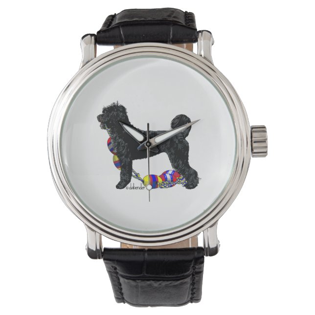 Portuguese Water Dog Standing with Float Line  Watch (Front)