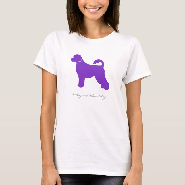 Portuguese Water Dog T-shirt (purple silhouette) (Front)