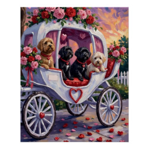 Portuguese Water Dog Valentine's Day Poster