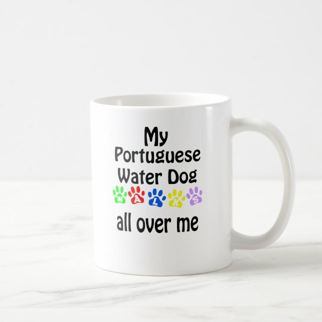 Portuguese Water Dog Walks Design Coffee Mug (Right)