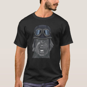 Portuguese Water Dog Wearing Vintage Motorcycle He T-Shirt