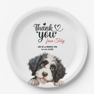 Portuguese Water Dog Wedding Thank You Paper Plate