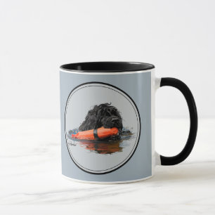Portuguese Water Dog with Orange Bumper Mug