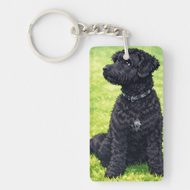 Portuguese Water Dogs Anime Keychain (Front)